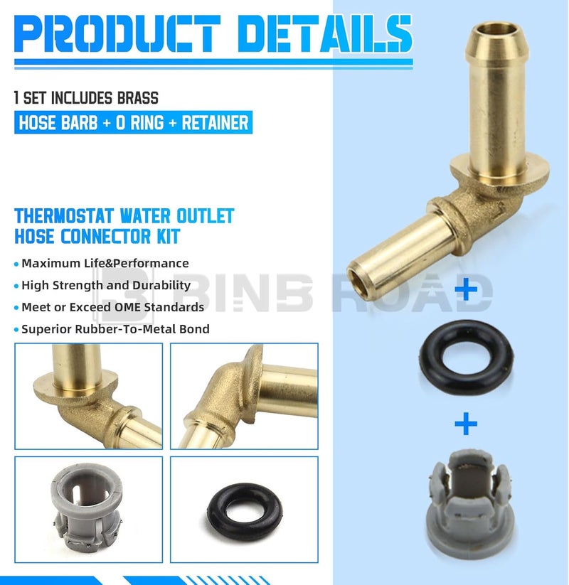 BINB ROAD LR049990 Thermostat Water Outlet Hose Connector Kit Compatible with Range Rover Sport 2017 Discovery 4 - Image 2